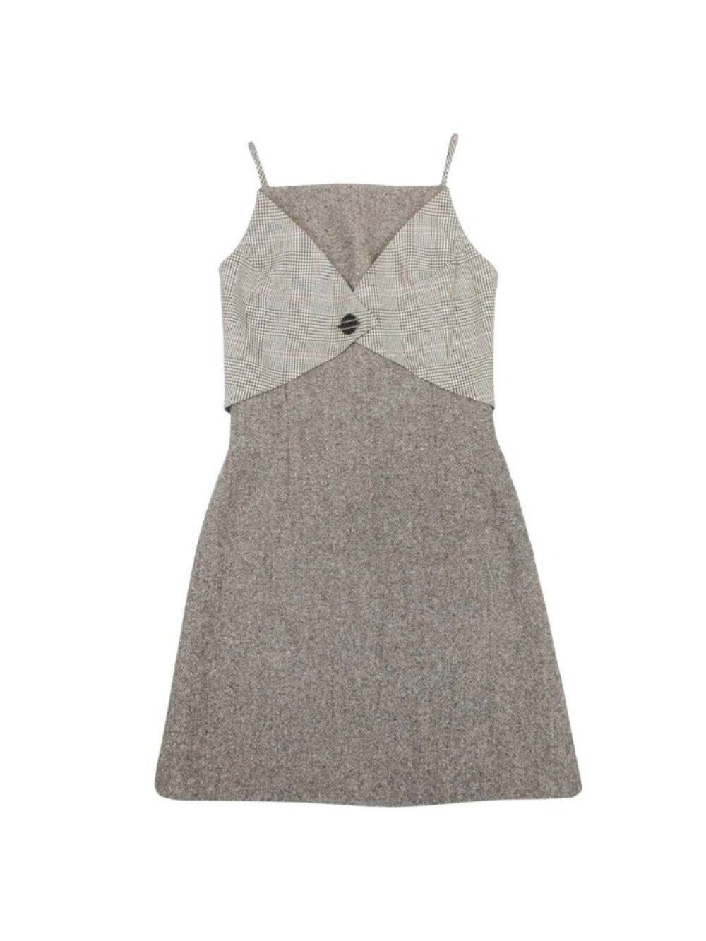 Louis Vuitton Glen Check Bustier Tweed Cami Dress Knee-length Brown 38
